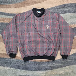 VINTAGE 90s Turfer Gold Jacket Mens L Metropolitan Golfers Club
